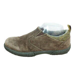 LL Bean Women's Brown Suede Slip On Slip Resistant Loafer Shoes Size 7.5 M